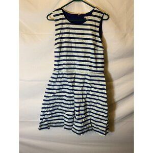 GAP WOMENS JUNIORS SIZE 10 FIT FLARE DRESS NAVY STRIPE KNEE LENGTH PARTY WEDDING